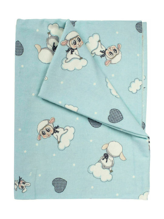 Dimcol Προβατάκι Baby Sheet Cradle Flannel 06 Sky Blue 80x110cm 1914453706600682