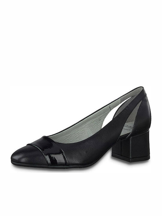 Jana Anatomic Leather Black Heels 8-22304-24 001