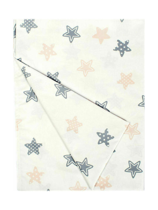 Dimcol Star Бебешки Чаршаф За Количка Памук Сив 80x110бр