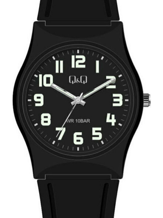 Q&Q Herrenuhr 40mm Batterie mit Schwarz Kautschukarmband