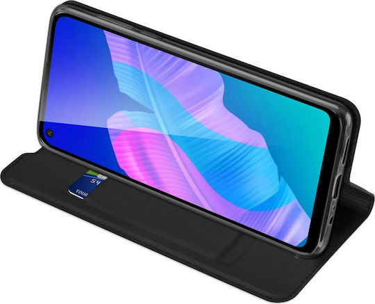 Dux Ducis Skin Pro Buchen Sie Synthetisches Leder Schwarz (Huawei P40 Lite E)