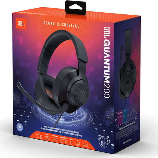 JBL Quantum 200 Over Ear Gaming Headset με σύνδεση 3.5mm