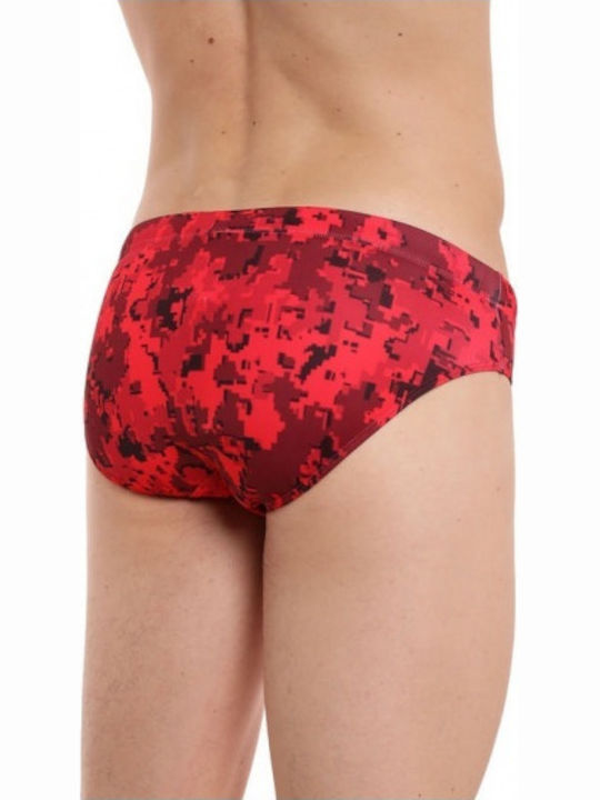 Diesel Jack Men's Swimwear Slip Red with Patterns