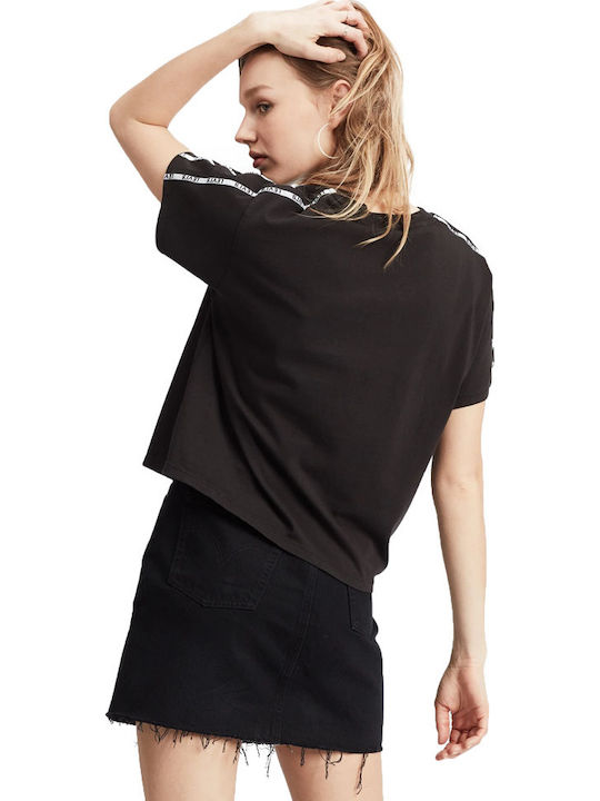 Levi's Varsity Women's Crop T-shirt Striped Black