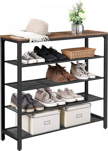 Μεταλλική με 4 Ράφια Μαύρη 100x30x92.5cm LBS15BX Μεταλλική με 4 Ράφια Μαύρη 100x30x92.5cm LBS15BX