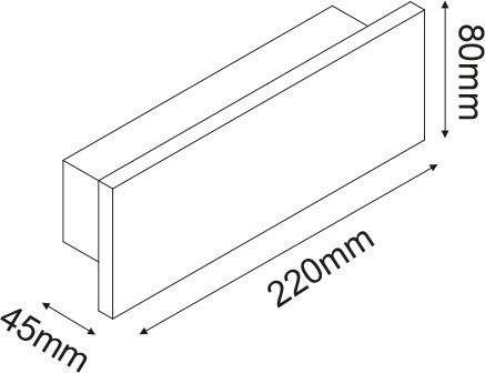 Aca Επιτοίχια Εξωτερική Πλαφονιέρα LED IP65 8W με Θερμό Λευκό Φως
