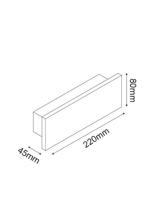 Aca Wandmontierte Außen-Deckenleuchte LED IP65 8W mit Warmweiß Licht
