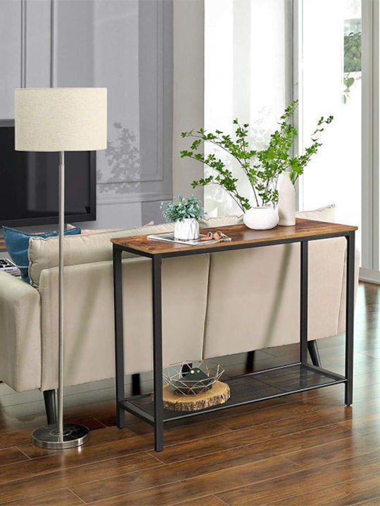 Consolă Lemn Negru / Nuc L100xL35xÎ80cm