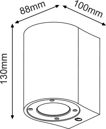 Aca MK0521R Wandmontierte Außenbeleuchtung Punkt GU10 IP65