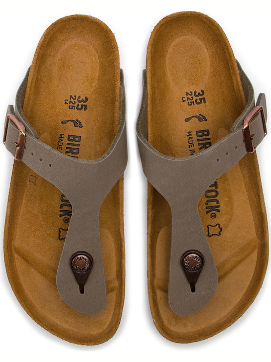 Gizeh Birko-Flor Nubuck Women's Anatomic Sandals Stone Narrow Fit