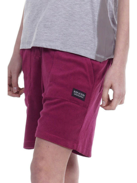 Body Action Women's Sporty Bermuda Shorts Terry Purple