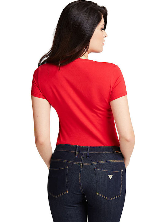 Guess Γυναικείο T-shirt Κόκκινο