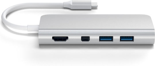 Satechi USB-C Docking Station with HDMI 4K PD Ethernet Silver (ST-TCMM8PAS)