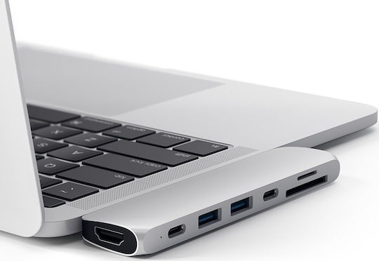 Satechi Docking Station με Διπλό USB-C HDMI 4K PD Ασημί (ST-CMBPS)