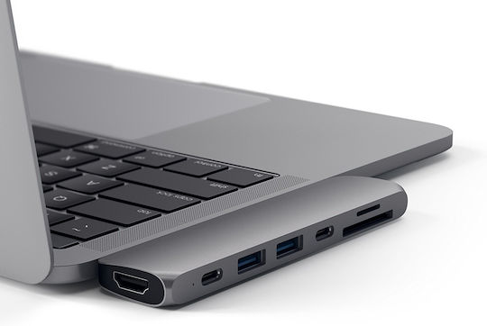 Satechi Dual USB-C Docking Station mit HDMI 4K PD und Verbindung 2 Monitore Gray (ST-CMBPM)