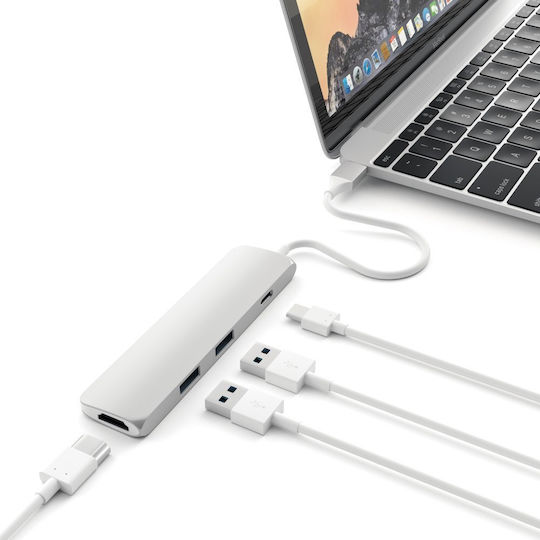 Satechi USB-C Docking Station with HDMI 4K PD Silver (ST-CMAS)