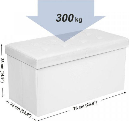 Scaun Taburet Cu spațiu de depozitare Alb 76x38x38buc Scaun Taburet Cu spațiu de depozitare Alb 76x38x38buc