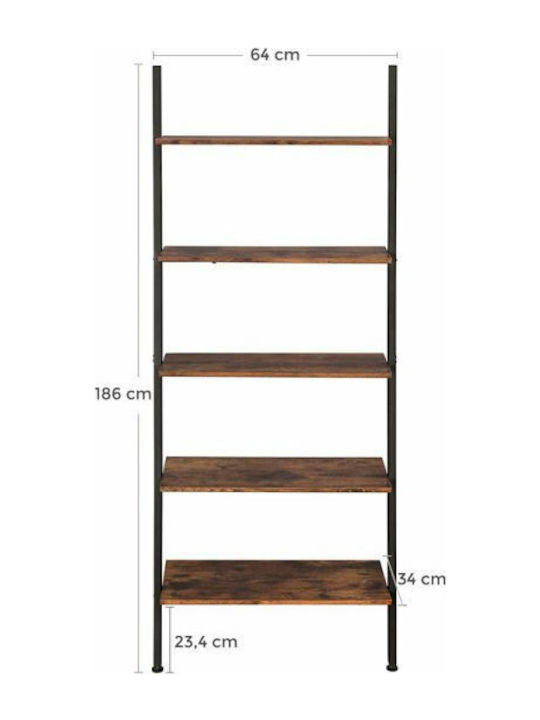 Bibliotecă Negru 64x34x186cm