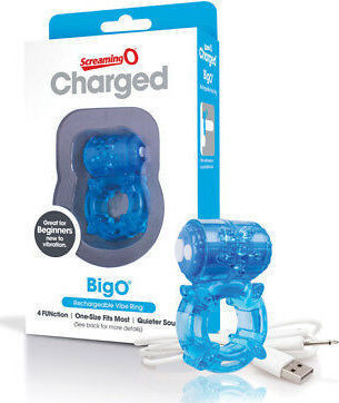 Screaming O Charged Big O Rechargeable Vibe Ring Blue