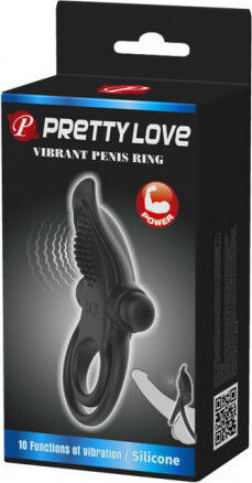 Pretty Love Vibrant Penis Ring Δονούμενο Δαχτυλίδι Πέους Μαύρο BI-210203