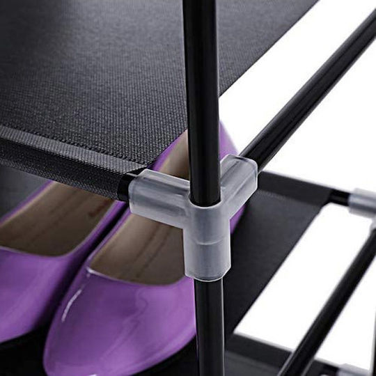 Stoff Schuhschrank mit 9 Regalen Schwarz L58xW28xH160cm