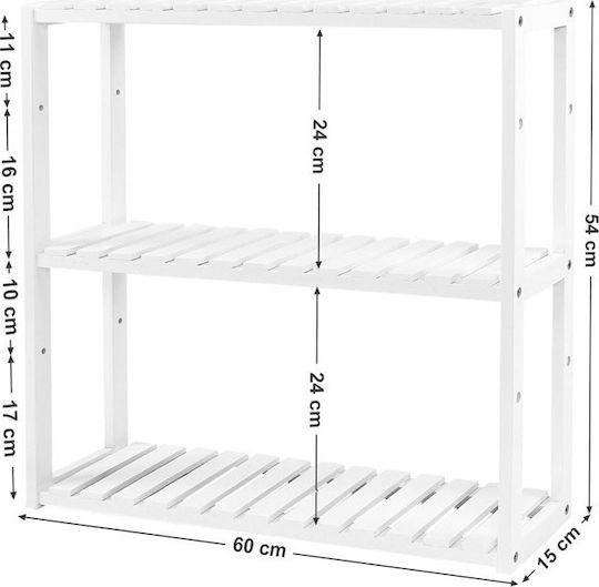 White Bookcase 60x15x54cm
