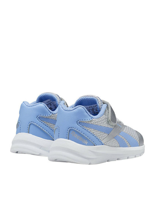 Rush Runner Rush Runner 2.0 Kids Sports Shoes Running with Hoop & Loop Closure Silver Metallic / Cornflower Blue / White