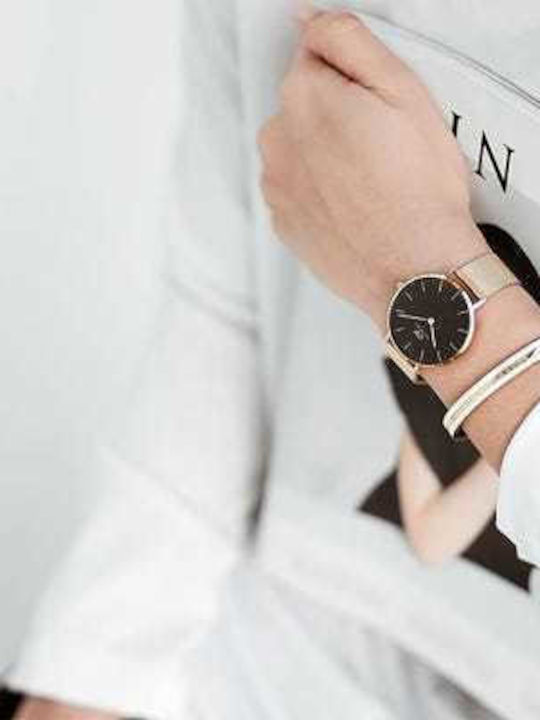 Daniel Wellington Дамско Гривна Белезници Classic Slim Medium от Стомана Златно