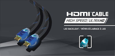 Steelplay 4K 2.0 HDMI High Speed Cable HDMI 2.0 Geflochten Kabel HDMI-Stecker - HDMI-Stecker 2m Schwarz