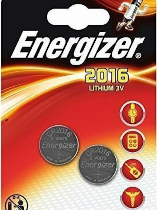 Energizer Μπαταρίες Λιθίου Ρολογιών CR2016 3V 2τμχ
