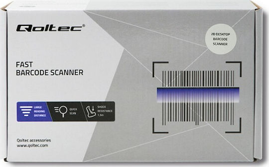 Qoltec Prezentare Scanner Cu fir cu capacitate de citire a codurilor de bare 2D și QR