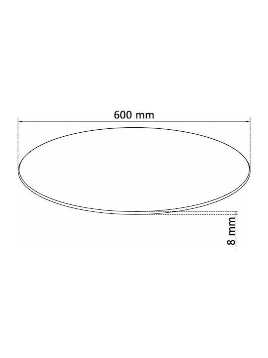vidaXL Round Table Surface made of Glass in Black Color 60x60cm 244615 1pcs
