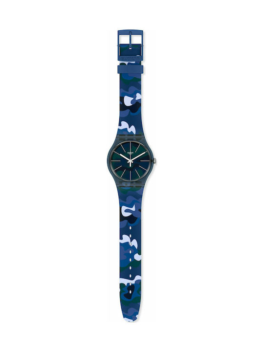 Swatch Camouclouds Uhr mit Kautschukarmband