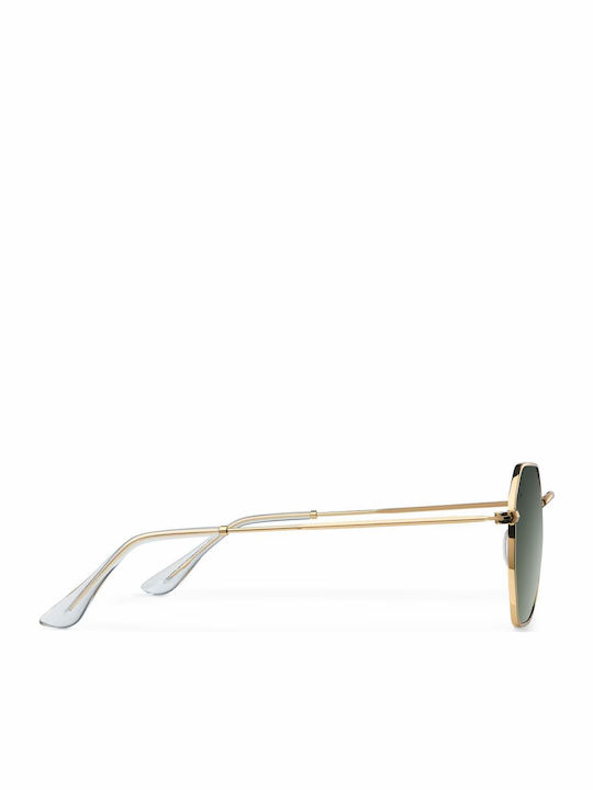 Meller Endo Unisex Sonnenbrille mit Gold Metall Gestell und Grün Polarisiert Linse EN-GOLDOLI