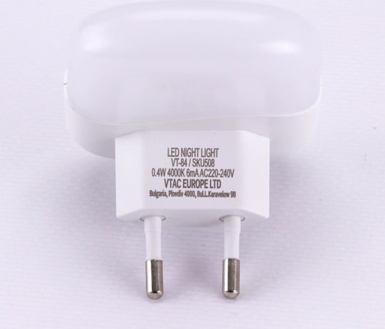 V-TAC LED Φωτιστικό Νυκτός Πρίζας με Φωτοκύτταρο