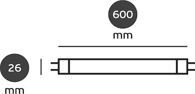 VK Lighting LED Лампи Флуоресцентен Тип 60cm за Цокъл G13 и Форма T8 Розов 680лм 1бр