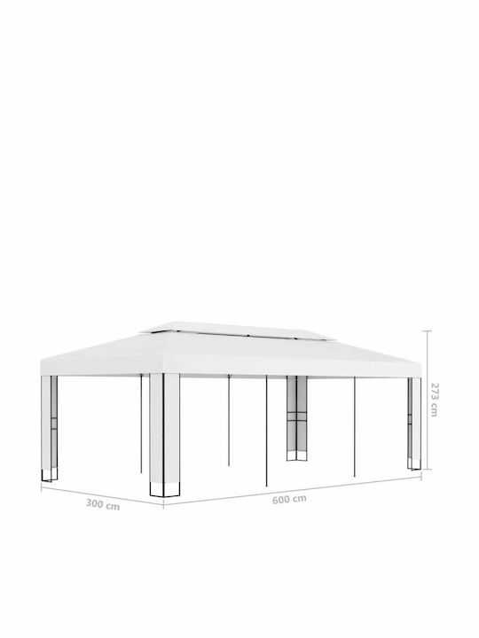 vidaXL Gazebo Garten White 6x3m