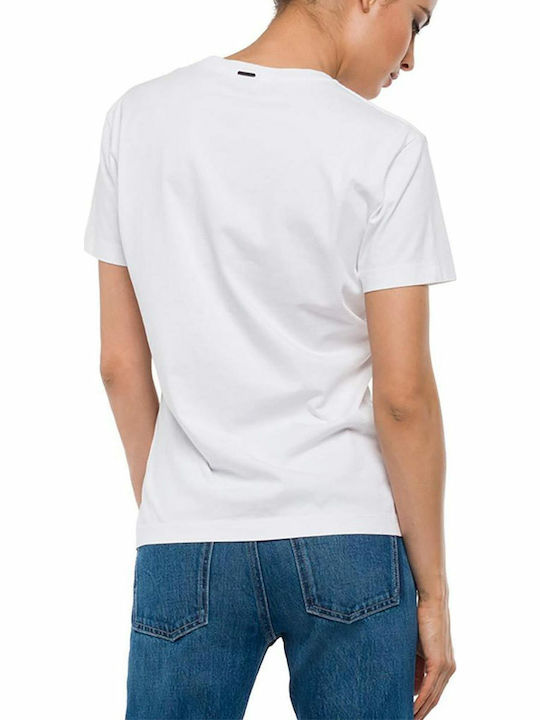 Replay Damen T-shirt Weiß W3140.000.22584-001