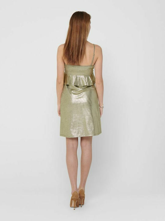 Only Mini Evening Dress with Ruffle Beige/Frosted Almond