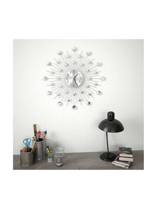 vidaXL Wall Clock Metallic Silver Ø50cm