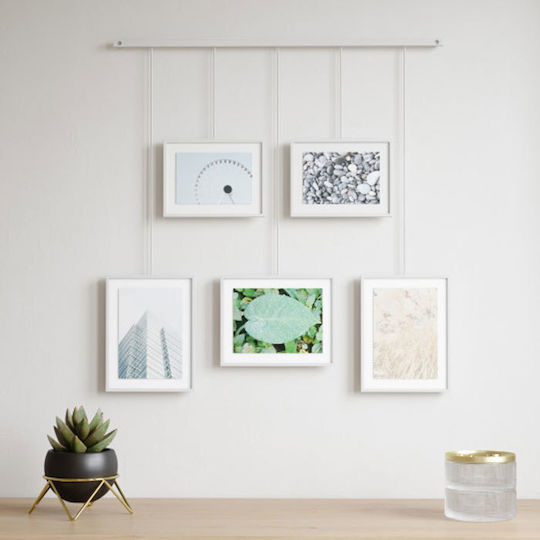 Umbra Multi Wandmontage Bilderrahmen mit Weißem Metallischem Rahmen Umbra Multi Wandmontage Bilderrahmen mit Weißem Metallischem Rahmen