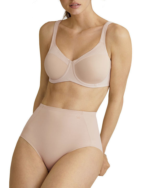 Modern Soft Cotton Minimizer Minimizer Bra without Padding Underwire Beige