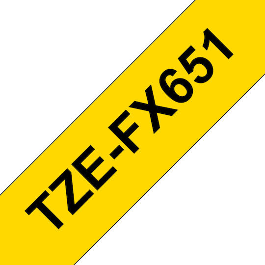 Brother Ταινία Ετικετογράφου 8m x 24mm σε Κίτρινο Χρώμα Συμβατή με Brother TZe/TZ