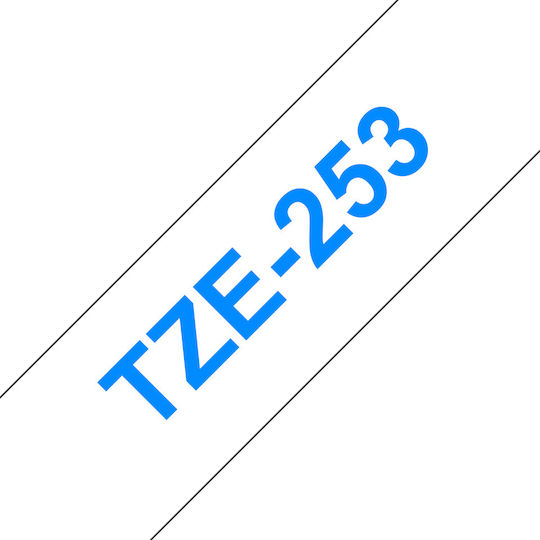 Brother TZe-253 Label Maker Tape 8m x 24mm in Blue Colour Compatible with Brother TZe/TZ