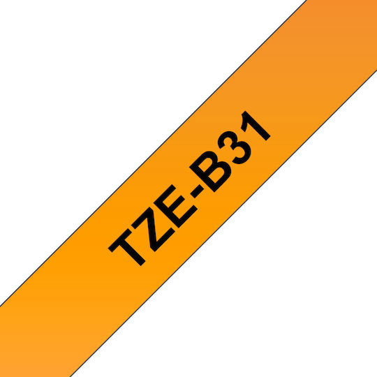 Brother Ταινία Ετικετογράφου 5m x 12mm σε Πορτοκαλί Χρώμα Συμβατή με Brother TZe/TZ