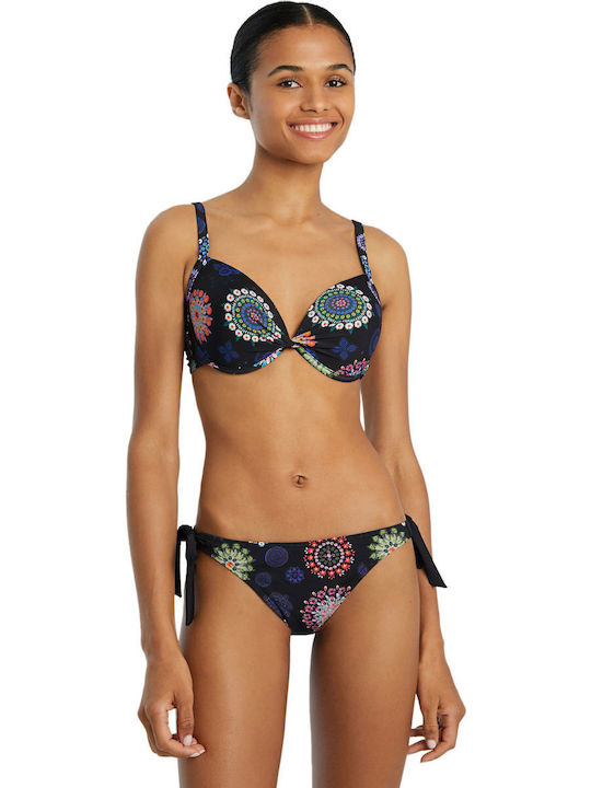 Desigual Bikini Bra Brasil Black Floral