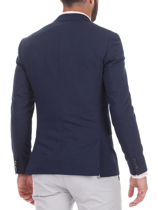 Men's Winter Suit Jacket Slim Fit Navy Blue