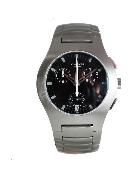 Longines Opposition Men's Watch 38mm Chronograph Battery with Silver Metal Bracelet