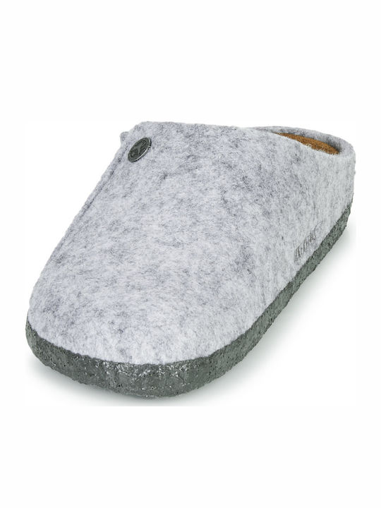 Zermatt Anatomical Woolen Women's Slippers Gray Narrow Fit