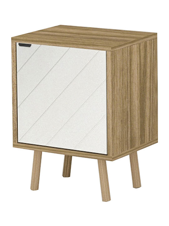 Bedside Table Velo Wooden Beige 45x35x57cm